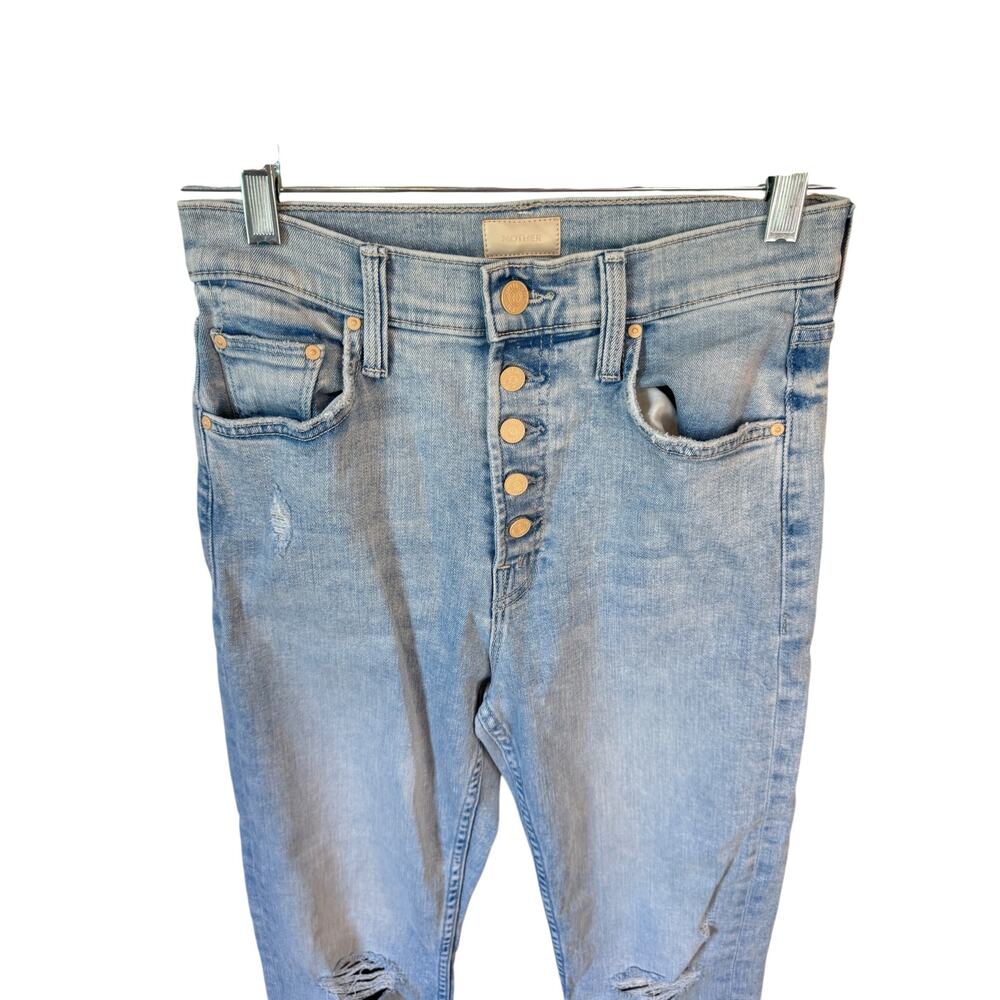 MOTHER The Pixie Tomcat Ankle Jean Nature of the Game Wash $278 MSRP Button Fly - Picture 3 of 9